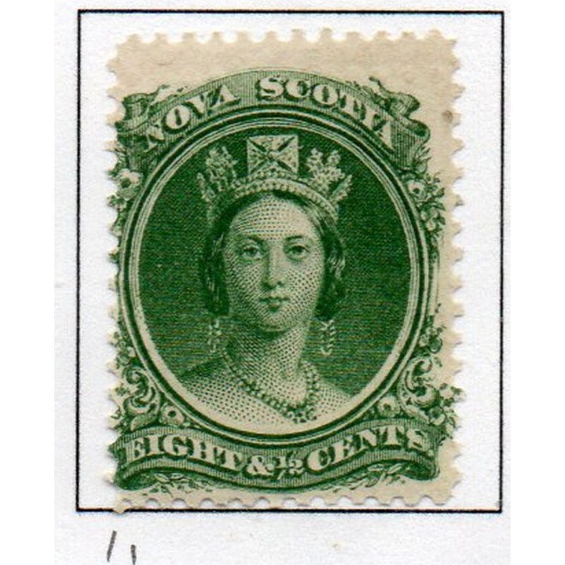 Nova Scotia Sc 11 1860 8 1/2c green Victoria stamp mint