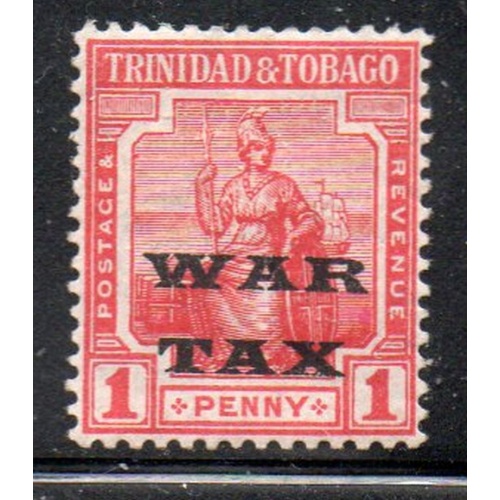 Trinidad & Tobago Sc MR11 1918 1/d scarlet War Tax overprint stamp mint