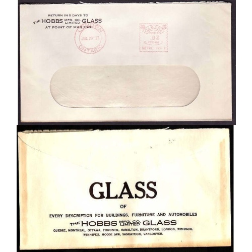 Canada-cover  #10010 - 2c meter paying drop letter rate-Middlesex Cnty-London