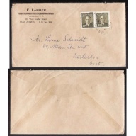 Canada-cover #13813-2c coil pair #309 commercially used-Vancouver,BC