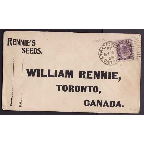 Canada-cover #10493-2c Numeral-Perth Cnty-Stratford,Canada- My 9 1899