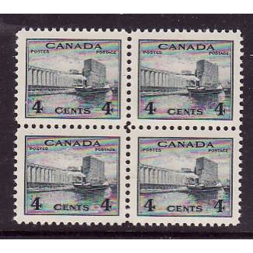 Canada-Sc#253- id2-unused NH 4c Grain Elevator block of 4-1942-