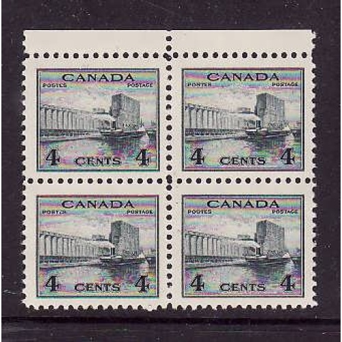 Canada-Sc#253- id3-unused NH 4c Grain Elevator block of 4-1942-