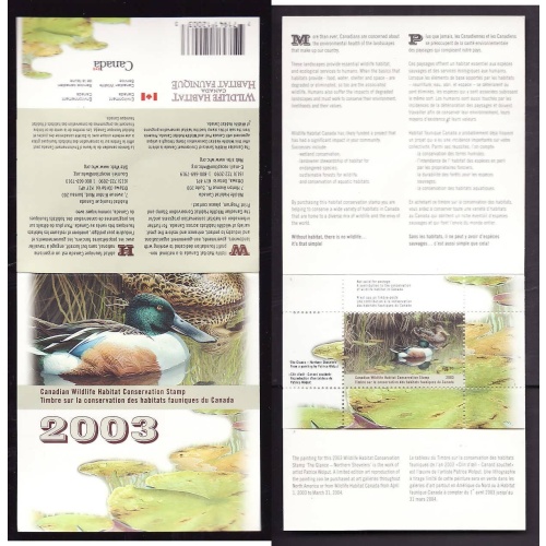 Canada-Unitrade#FWH19-unused NH Federal Wildlife Habitat booklet-Birds-Northern