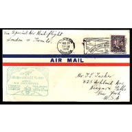 Canada-cover #13184-5c-AAMC 2837e-first flight London to Toronto-Aug 24 1928 -