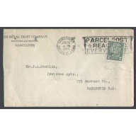 Canada-cover #5705-2c drop rate joint coil[#161]-Vancouver,BC-Jan 29 1929-