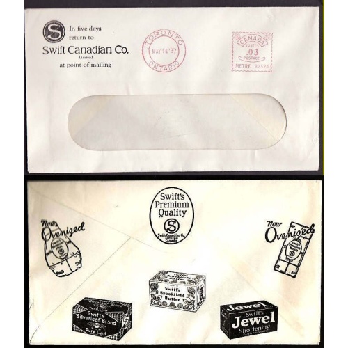 Canada-cover  Scan #9995 - 3c meter #82524 on window envelope - York County - Toronto , Ont -