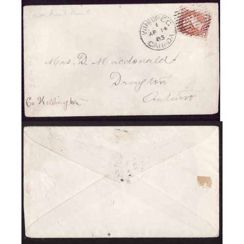 Canada-cover #13932-3c-Winnipeg,Man duplex-receiving-Wellington Cnty-Drayton,Ont