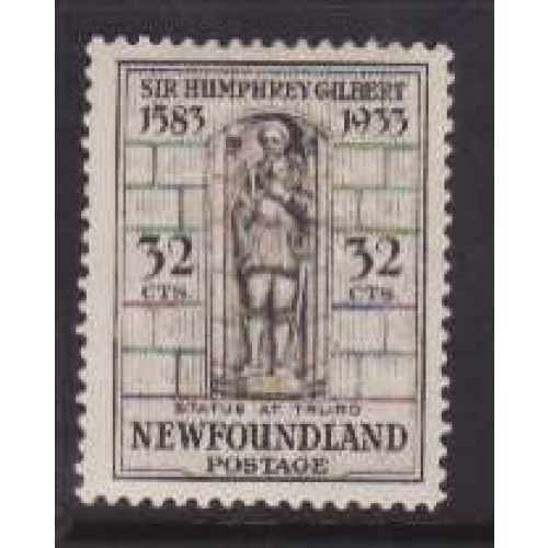 Newfoundland -Sc#225- id27-unused NH 32c Gilbert statue-1933-