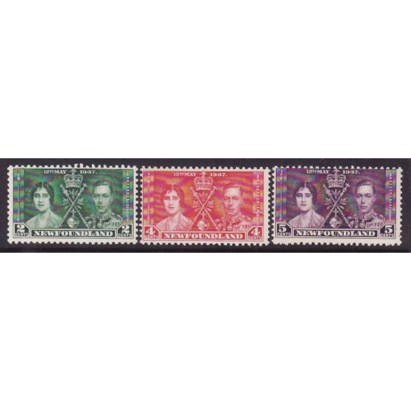 Newfoundland -Sc#230-2- id27-unused VLH KGVI set-Coronation-1937-