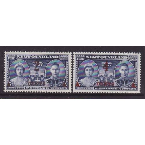 Newfoundland -Sc#250-1- id27-unused NH KGVI set-Royal Visit-1939-
