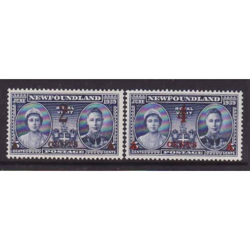 Newfoundland -Sc#250-1- id27-unused NH KGVI set-Royal Visit-1939-