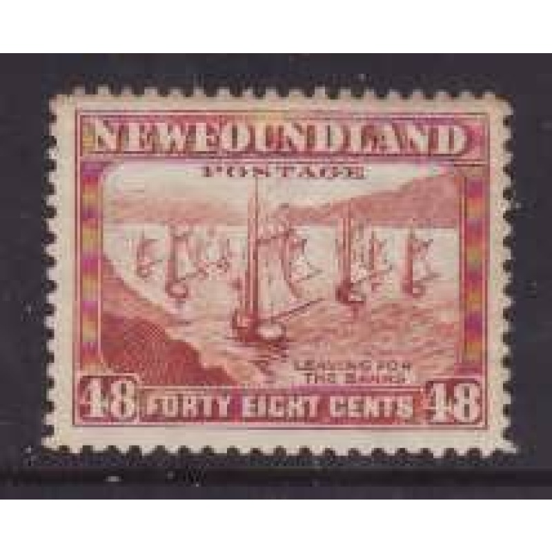 Newfoundland -Sc#266- id27-unused NH 48c Fishing Fleet-few typical gum lines on back-1941-44-