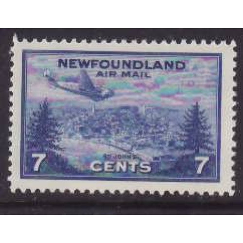 Newfoundland -Sc#C19- id27-unused NH 7c Airmail-Planes-1943-