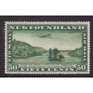 Newfoundland -Sc#C7- id27-unused NH 50c Airmail-Planes-1931-