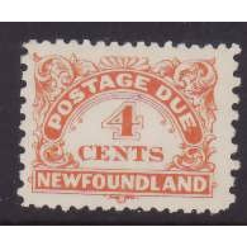 Newfoundland -Sc#J4- id27-unused VLH 4c yellow orange postage due-11x9-1949-
