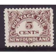 Newfoundland -Sc#J5- id27-unused NH 5c pale brown postage due-1939-