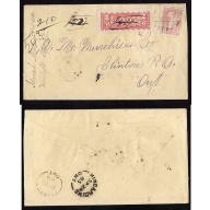 Canada-cover #12136-3c Small Queen reg'd-2c RLS-Bruce Cnty-Whitechurch, Ont
