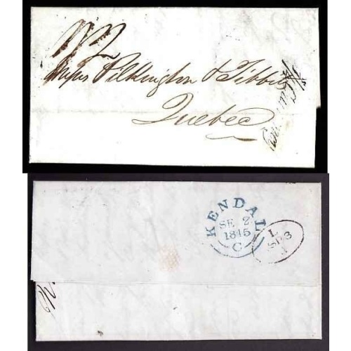 GB-cover #13060-Stampless-Kendal-Sep 2 1845-1sh2d sterling-H/S 1sh4d