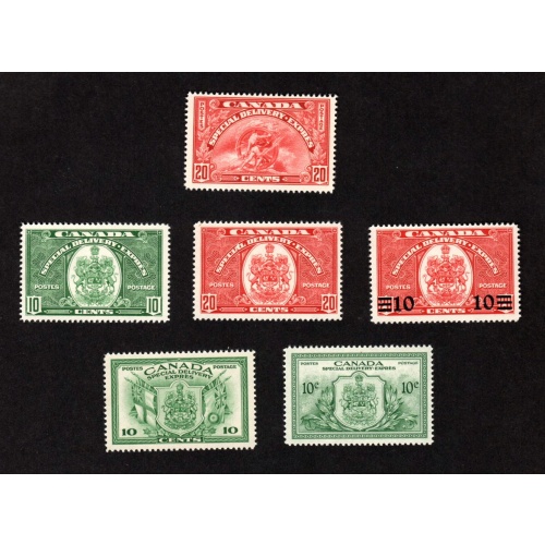 CANADA 6 DIFFERENT MNH SPECIAL DELIVERY STAMPS SCOTT # E6 - E11