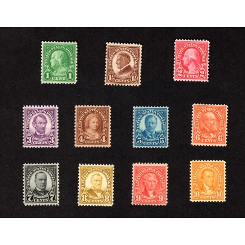 USA MNH SET OF 11  STAMPS SCOTT # 632 - 642 ISSUED 1926 - 1934