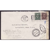 Canada-#9555-1c + 2c KGV medallion to USA - Calgary , Alberta - May 17 1934 - M/S "