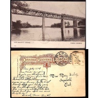 Canada-cover #14227-used p/c-Train-New Railway Bridge-Paris Jy 17 1908