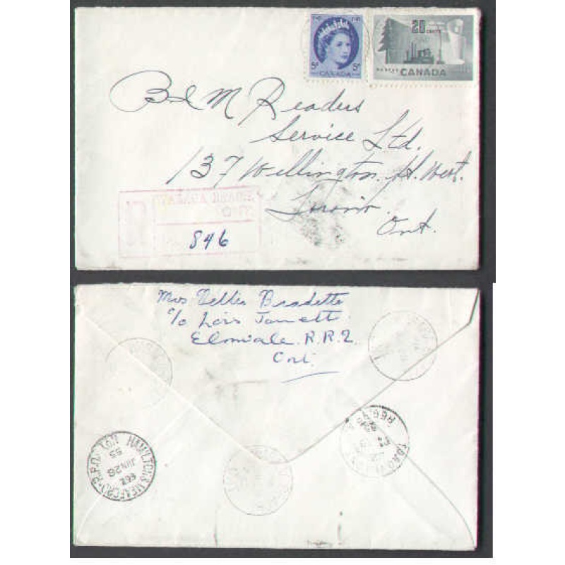 Canada-cover #5162-5c+20c regd-Simcoe cnty-Wasaga Beach,Ont( summer office
