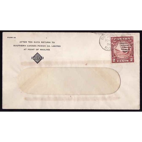 Canada-#12422 - 2c New Brunswick with closed frameline - Bedford, PQ duplex [