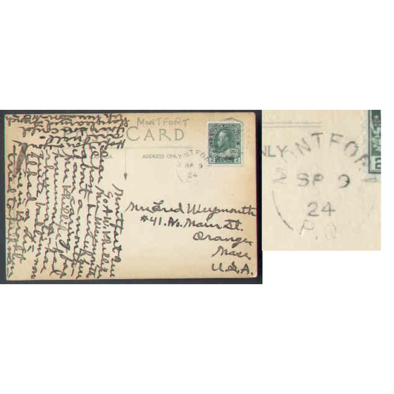 Canada-cover #5673 - 2c Admiral-Montfort,PQ-Sp 9 1924-