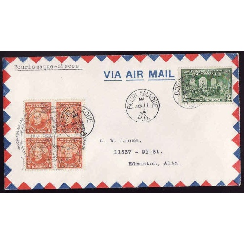 Canada-cover Canada-#13347-1c(4)+2c AAMC 3503d-first flight Bourlamaque