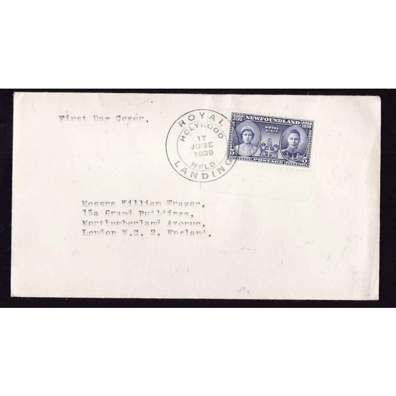 Newfoundland-cover #11554-5c Royal Visit-Holyrood NFLD-17 June 1939-