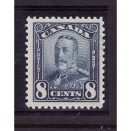 Canada-Sc#154-Unused 8c blue KGV Scroll -OG NH -1928-