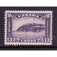 Canada-Sc#201-Unused 13c dull violet Quebec Citadel-OG NH-1932-