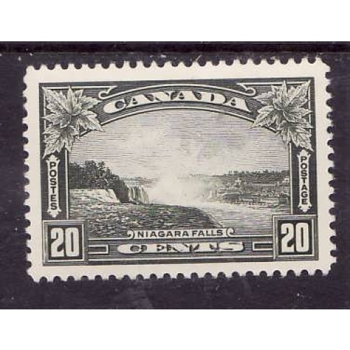 Canada-Sc#225- id5-Unused  light hinge-20c olive green-Niagara Falls-og-1935-