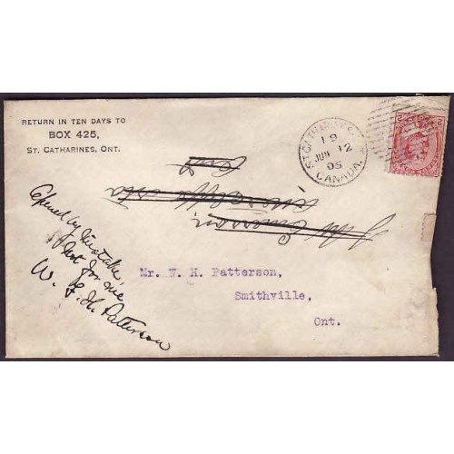 Canada-cover #10133-2c Edward-Lincoln Cnty-St Catharines,Ont duplex-Jun 12 1905
