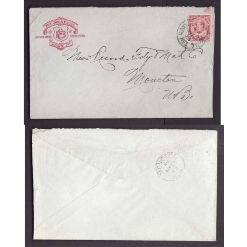 Canada-cover #14094-2c Hotel advert-The Davis House,Almonte-N.Bay & S.Ste. Marie