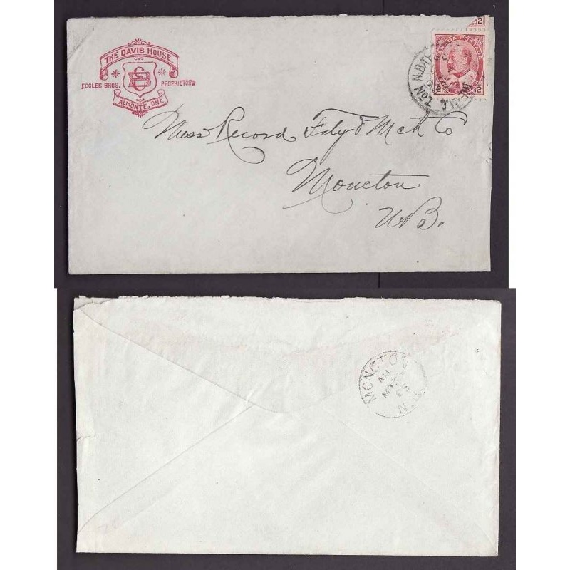 Canada-cover #14094-2c Hotel advert-The Davis House,Almonte-N.Bay & S.Ste. Marie