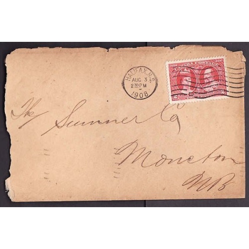 Canada-cover #10036 - 2c Tercentenary - Halifax , NS - Au 3 1908