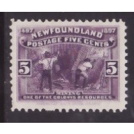 Newfoundland-Sc#65- id26-unused no gum 5c Mining-1897-