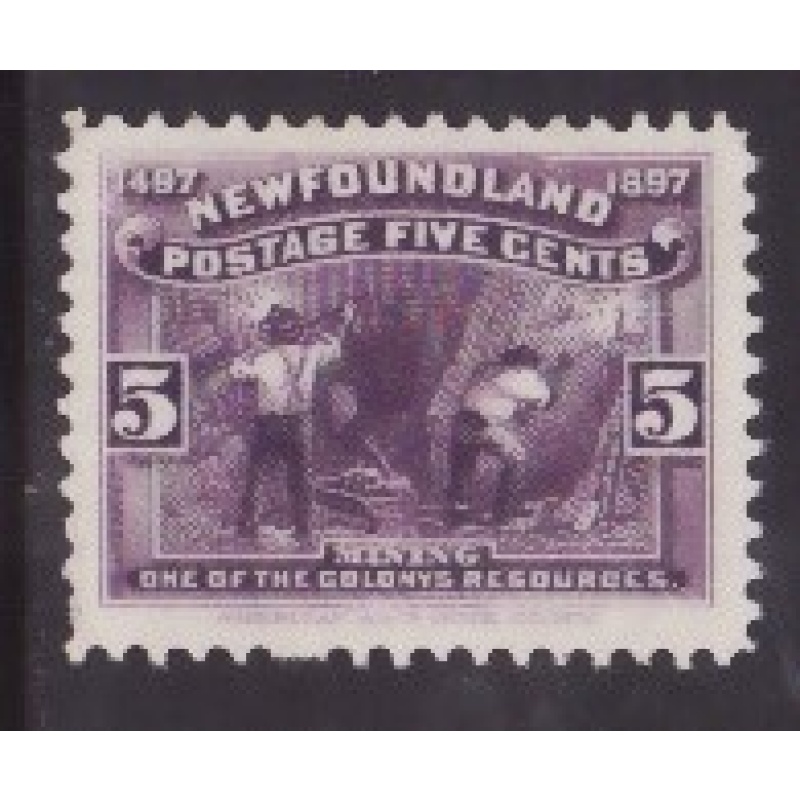Newfoundland-Sc#65- id26-unused no gum 5c Mining-1897-