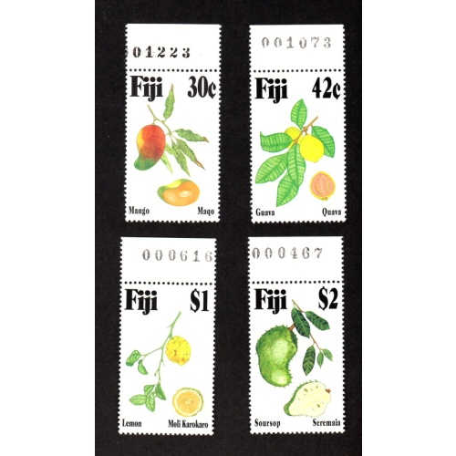 FIJI MNH SET OF 4 STAMPS SCOTT # 698 - 701 TROPICAL FRUIT
