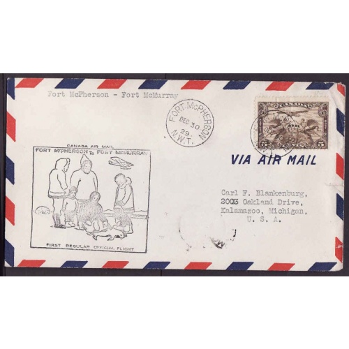 Canada-cover Canada-#13251-5c AAMC 2967x-first flight Fort McPherson-Fort