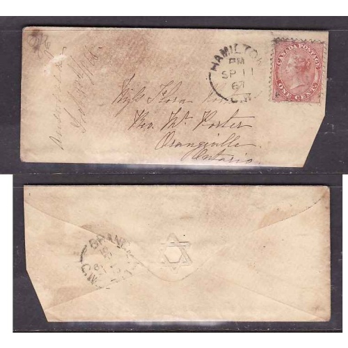 Canada-cover #10220-1c rose QV-not sealed-Wentworth Cnty-Hamilton,CW- Sp 11