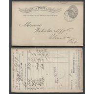 Canada-cover #4611-1c p/c-York Cnty-Strachan Ave,Ont- Jy 9 1894 -