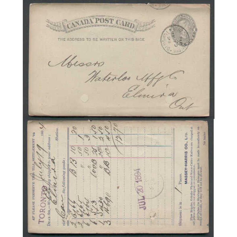 Canada-cover #4611-1c p/c-York Cnty-Strachan Ave,Ont- Jy 9 1894 -