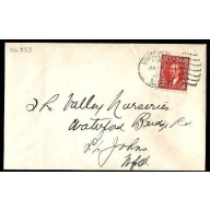 Canada-cover #11877-3c KGVI mufti - Windsor, NS duplex cancel-Jan 7 1942