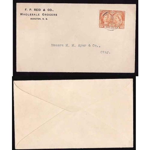 Canada-cover #11999-1c Jubilee-Moncton,NB cds-Oc 20 1897-1c franking