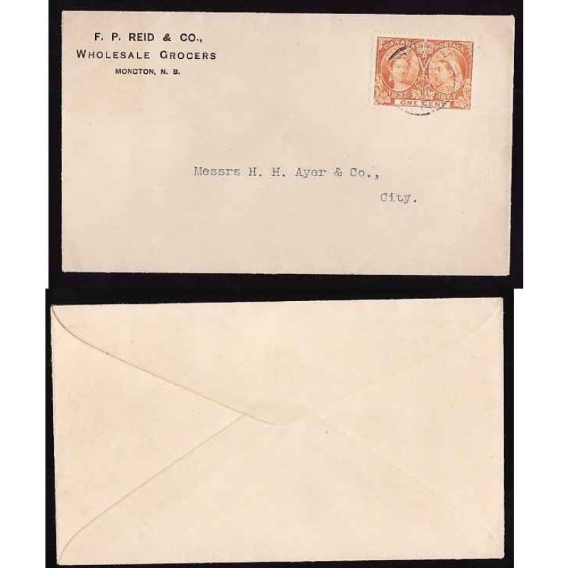 Canada-cover #11999-1c Jubilee-Moncton,NB cds-Oc 20 1897-1c franking