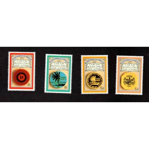 COCOS ISLANDS MNH SET OF 4 STAMPS SCOTT # 274 - 277 CURRENCY TOKENS